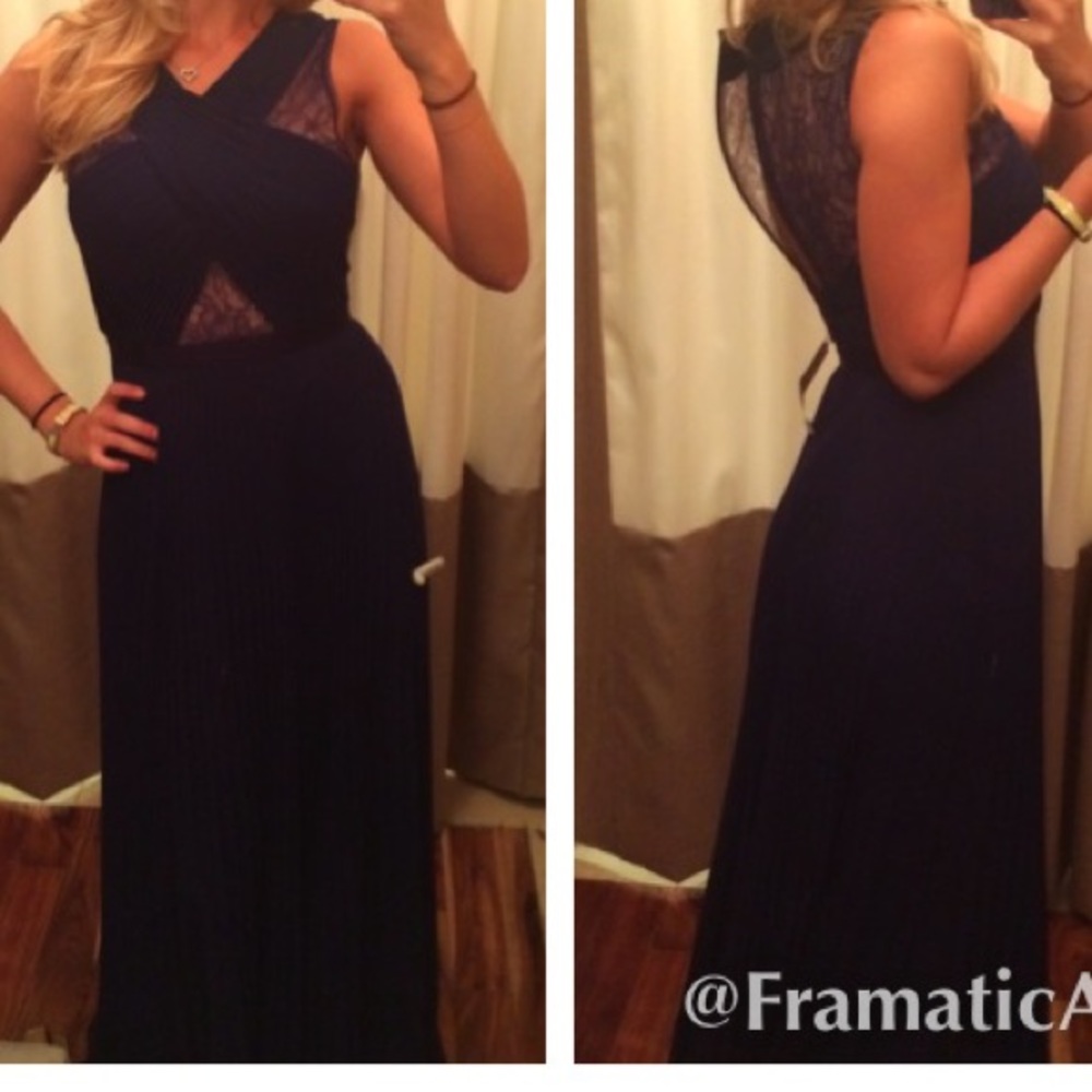 Navy lace detail gown